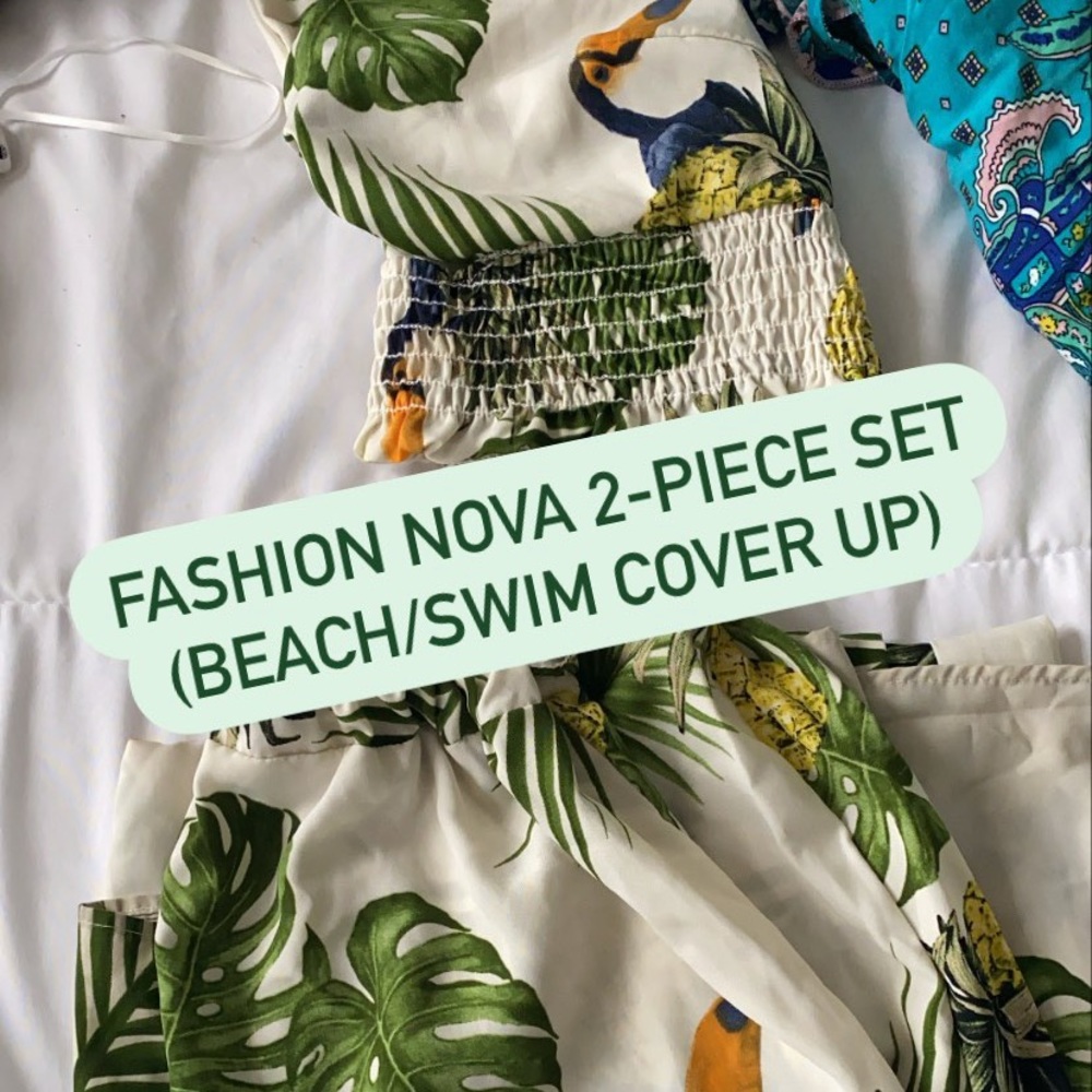 Fashion Nova 2 piece palm tree pants set